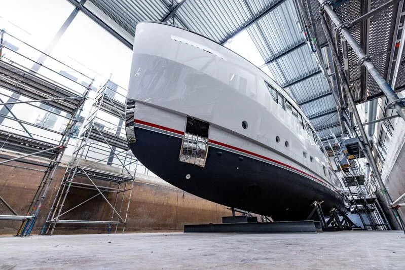 a large metal object aboard SEAFLOWER Yacht for Sale