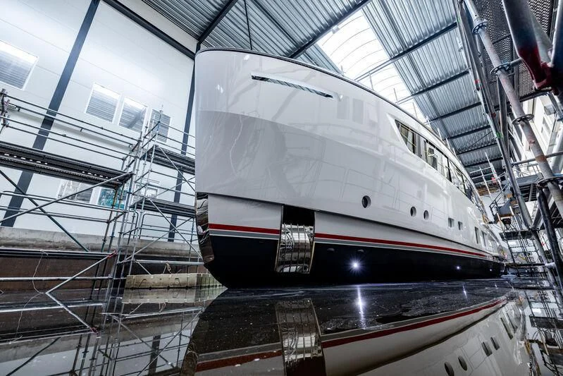 a train inside a building aboard SEAFLOWER Yacht for Sale