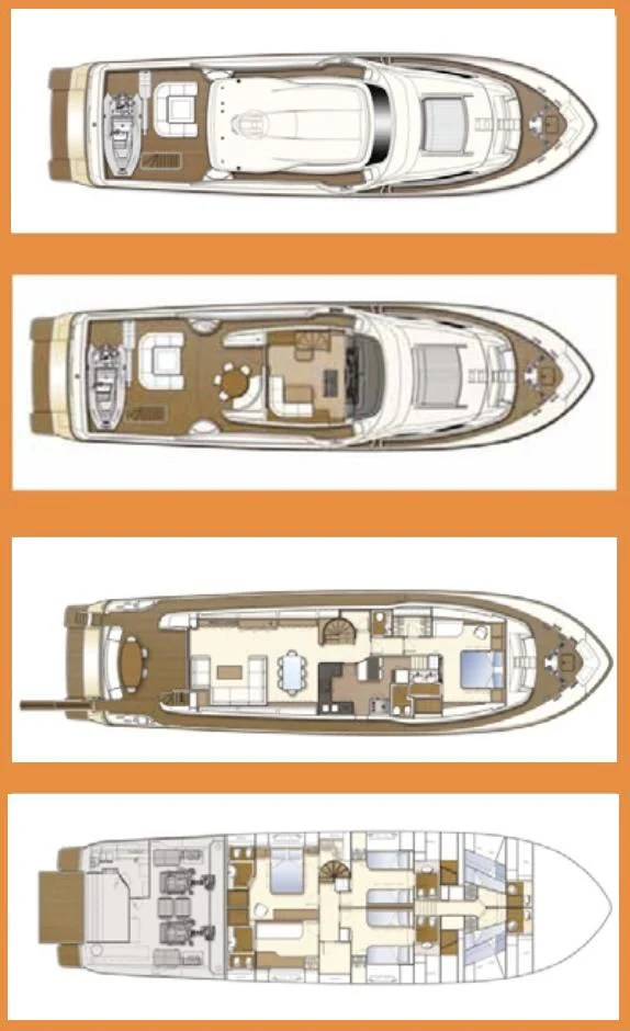 a couple of silver and gold electronic devices aboard LA PAUSA Yacht for Sale