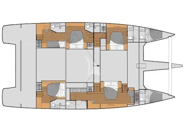 a drawing of a house aboard CHILOE Yacht for Charter