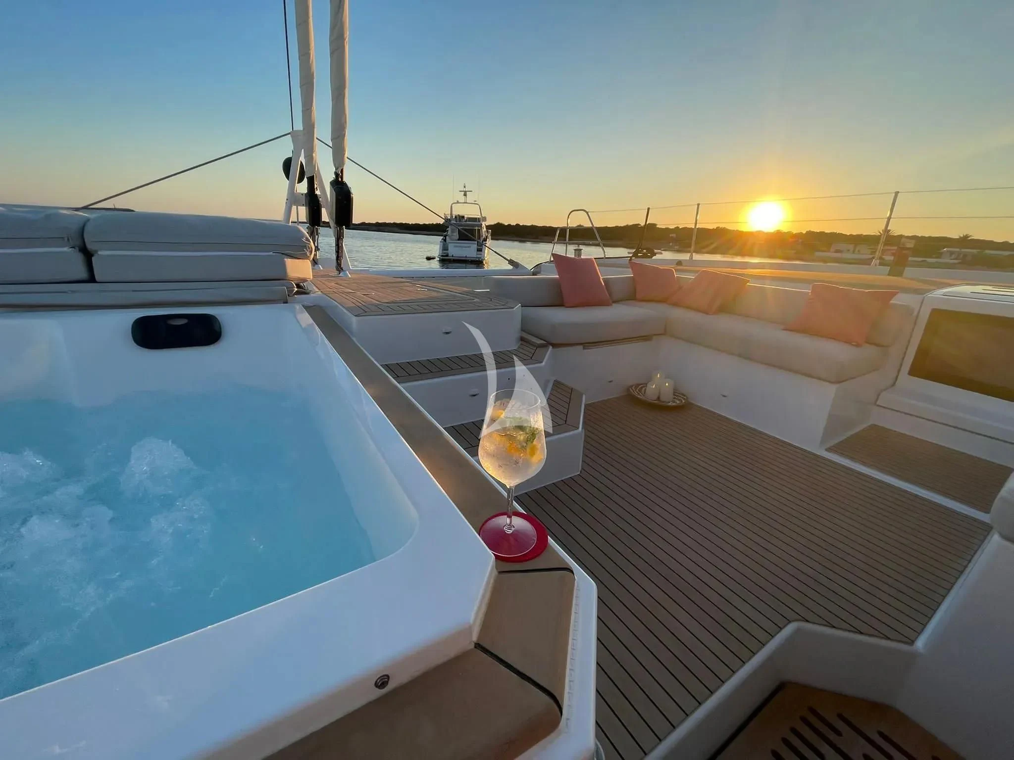 a boat on the water aboard CHILOE Yacht for Charter