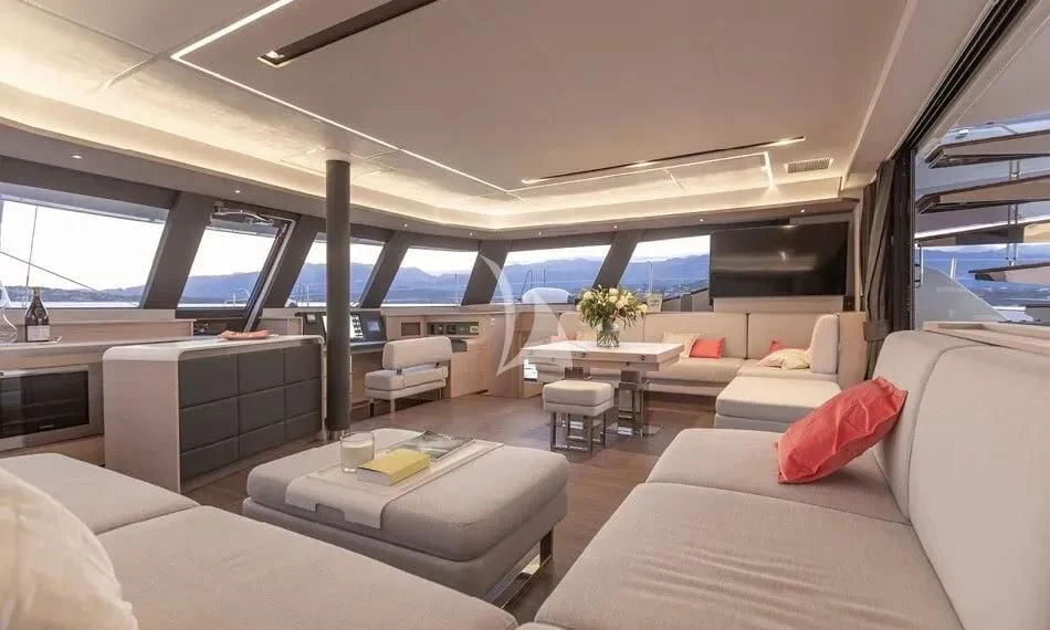 inside of a car aboard CHILOE Yacht for Charter
