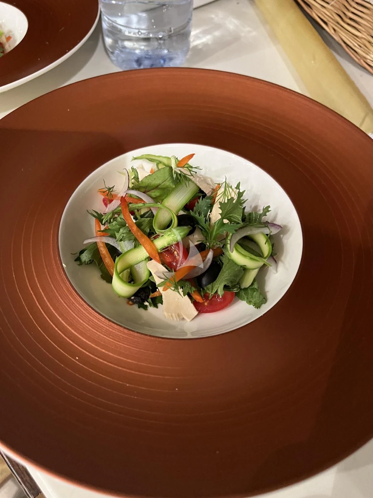 a bowl of salad aboard G Yacht for Sale