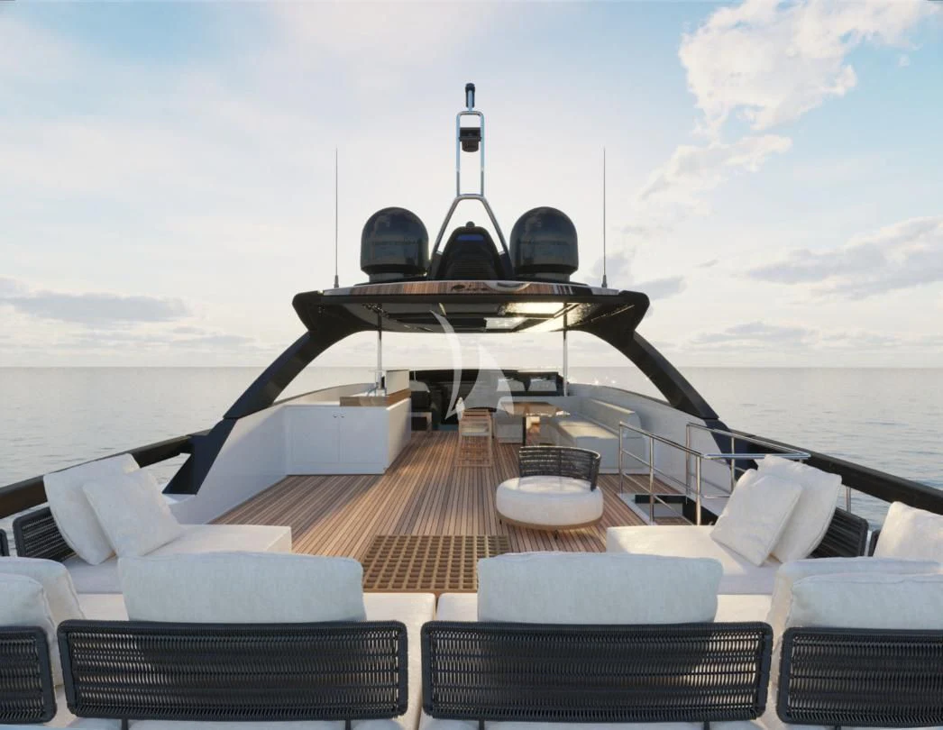 a boat on a deck aboard G Yacht for Sale