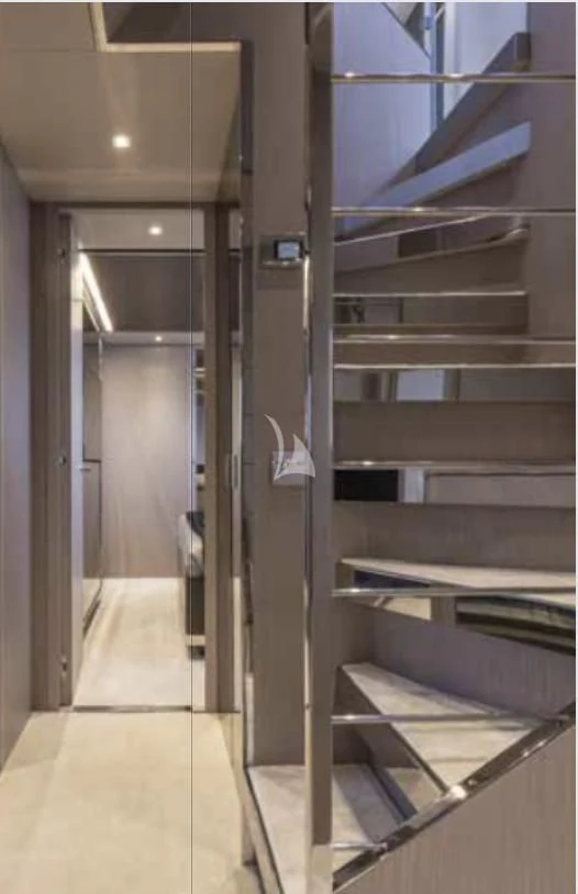 a room with shelves and a shelf aboard G Yacht for Sale