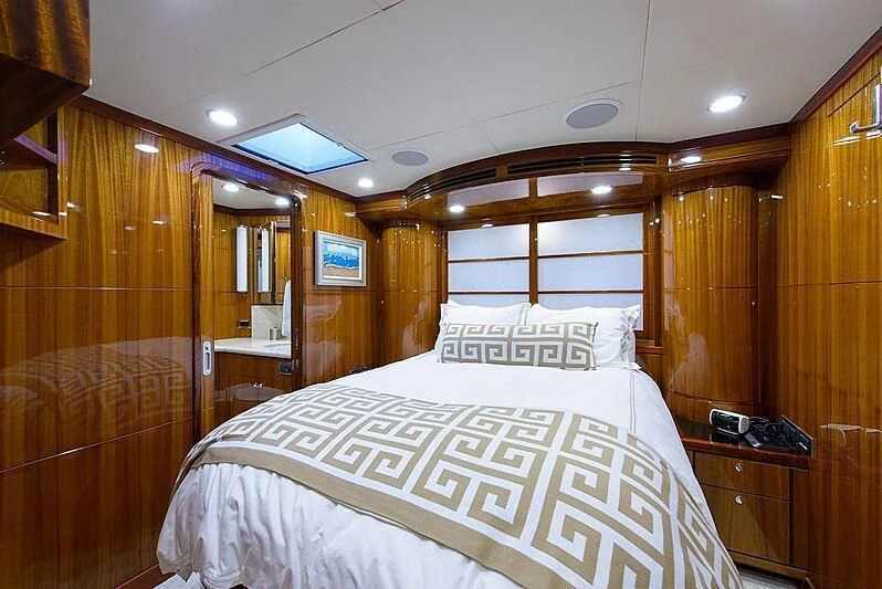 a bed in a cabin aboard MI AMOR II Yacht for Sale