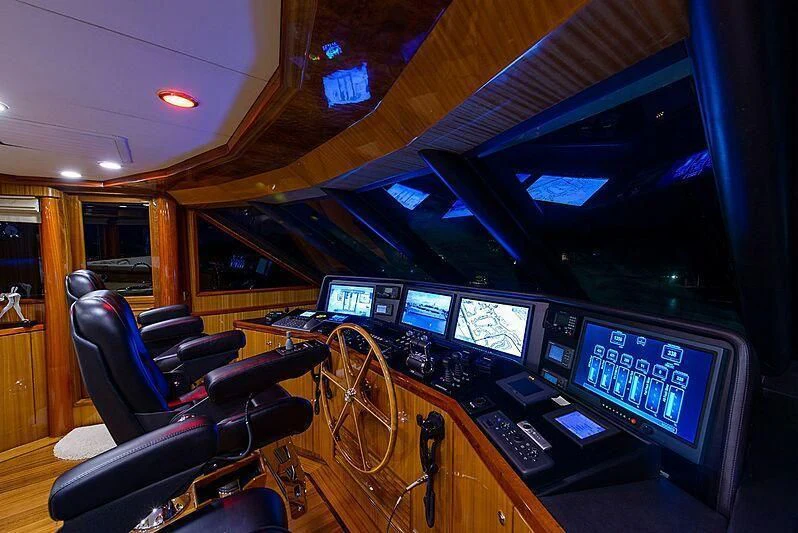 a room with many computers aboard MI AMOR II Yacht for Sale