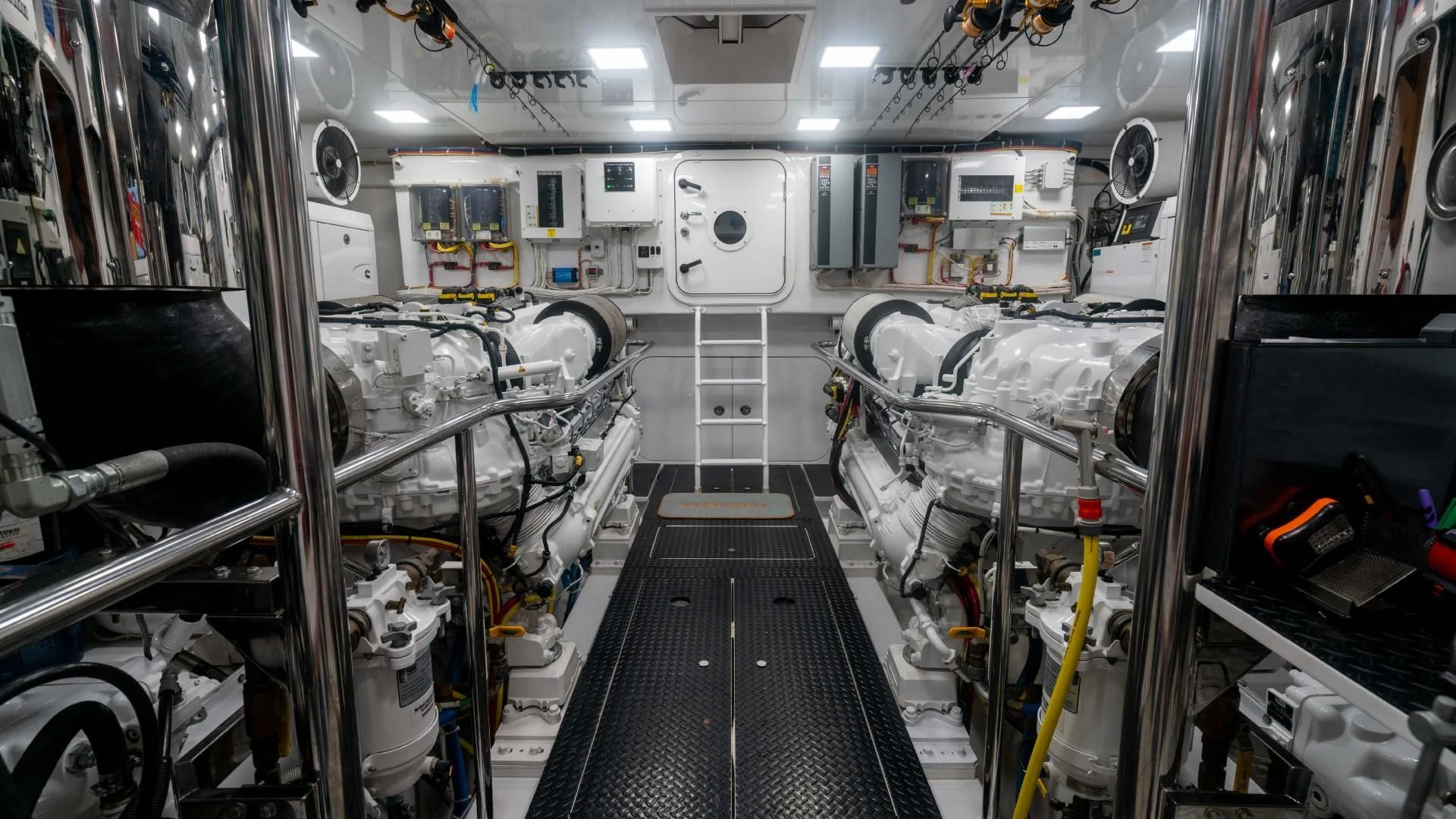 a room with machines and machinery aboard OBSESSION Yacht for Sale
