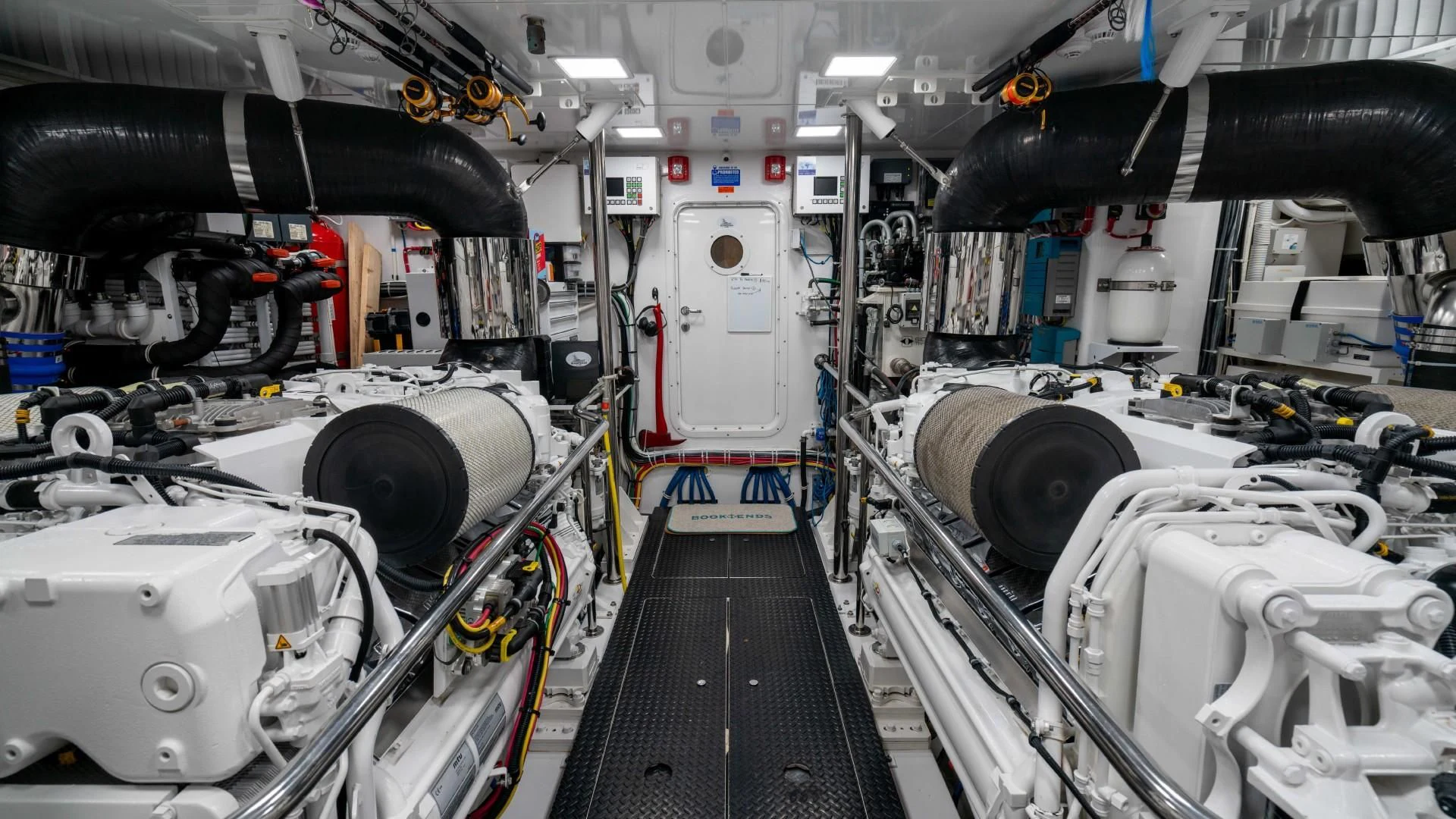 a room with machinery aboard OBSESSION Yacht for Sale