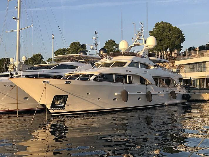 a boat in the water aboard SOGNO Yacht for Sale