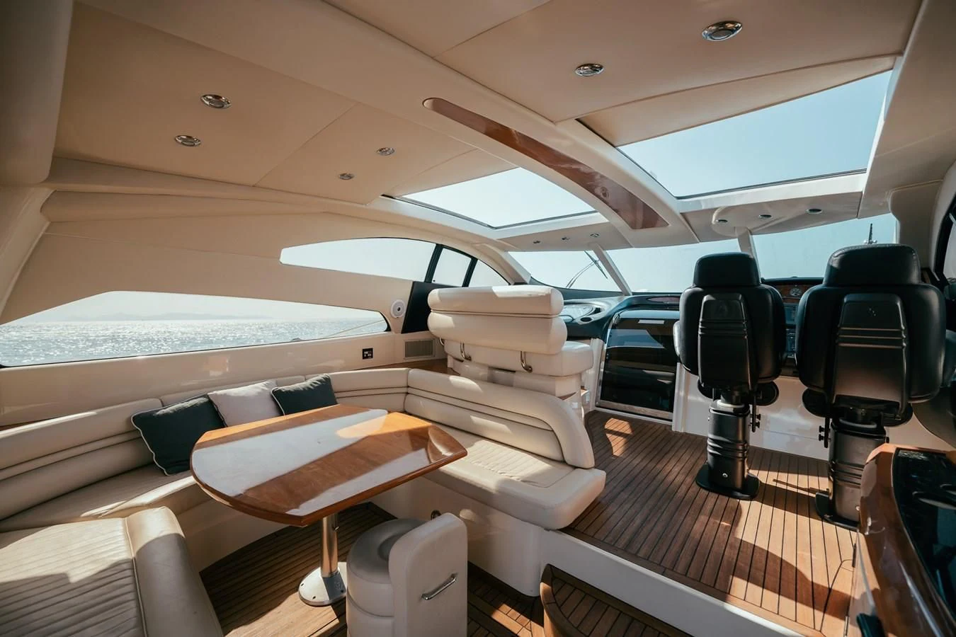 inside of a car aboard HOURI Yacht for Sale
