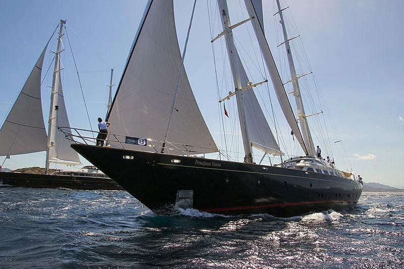a boat on the water aboard PRINCIPESSA VAIVIA Yacht for Sale