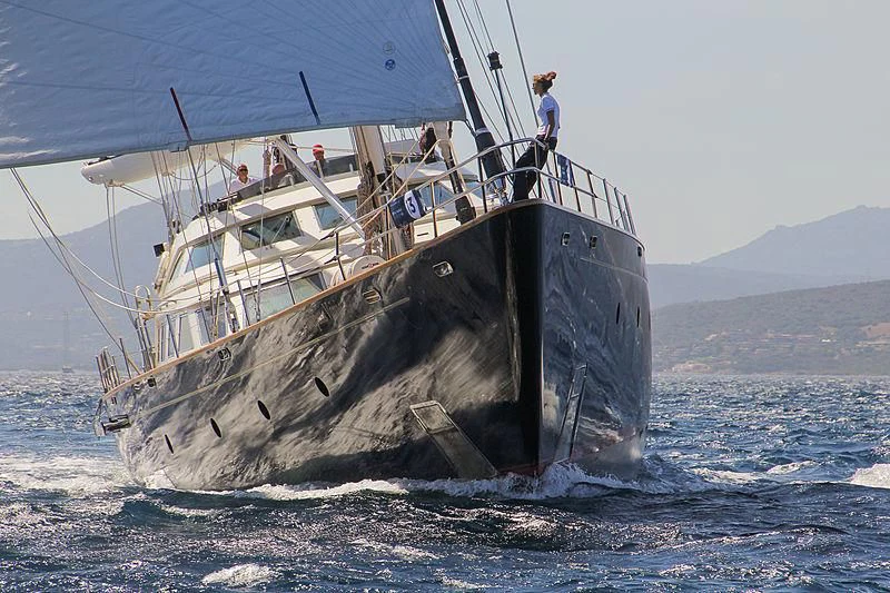 a boat in the water aboard PRINCIPESSA VAIVIA Yacht for Sale