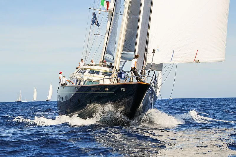 a boat on the water aboard PRINCIPESSA VAIVIA Yacht for Sale