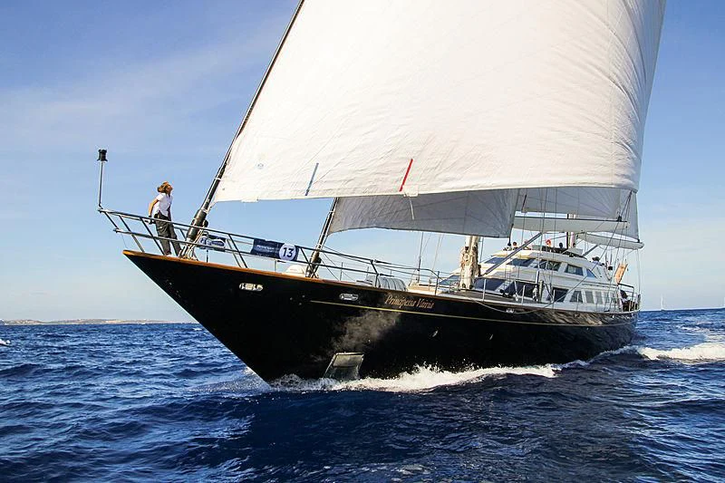 a person on a boat aboard PRINCIPESSA VAIVIA Yacht for Sale