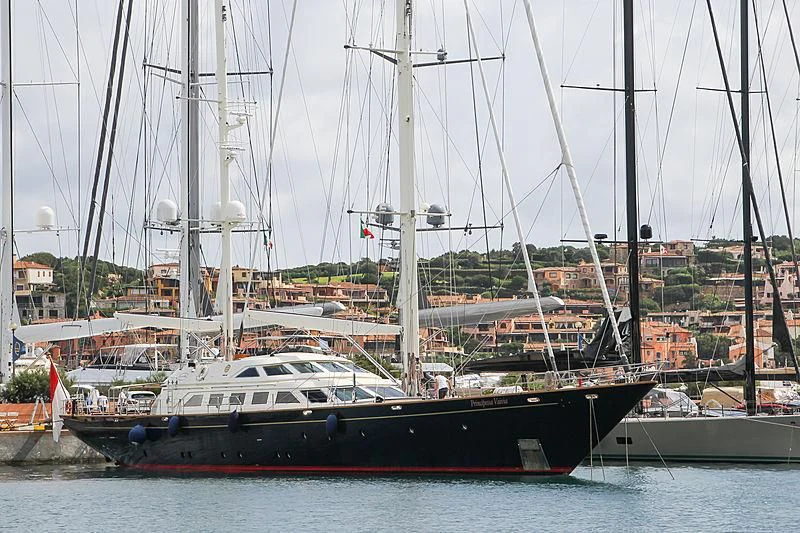 a boat in the water aboard PRINCIPESSA VAIVIA Yacht for Sale