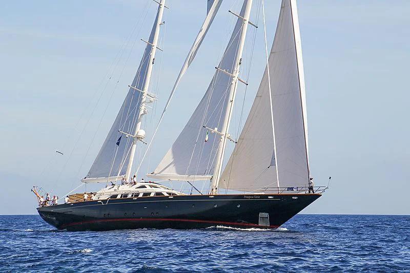 a sailboat in the water aboard PRINCIPESSA VAIVIA Yacht for Sale