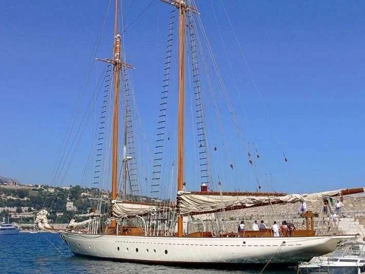 a sailboat with a crowd of people on it aboard ZACA Yacht for Sale