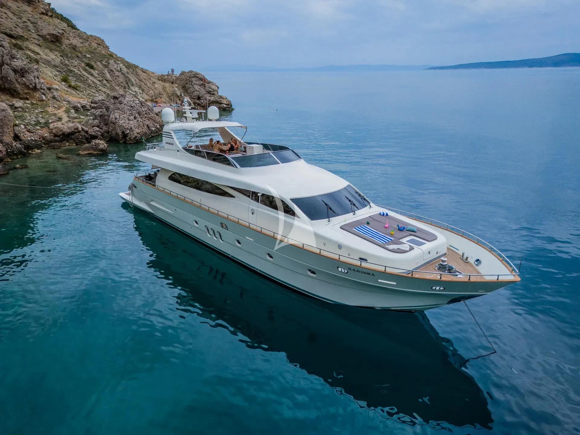 a boat on the water aboard KARISMA Yacht for Sale