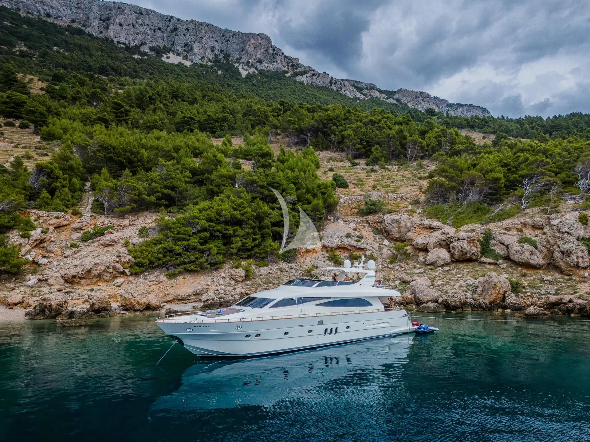 a boat on the water aboard KARISMA Yacht for Sale