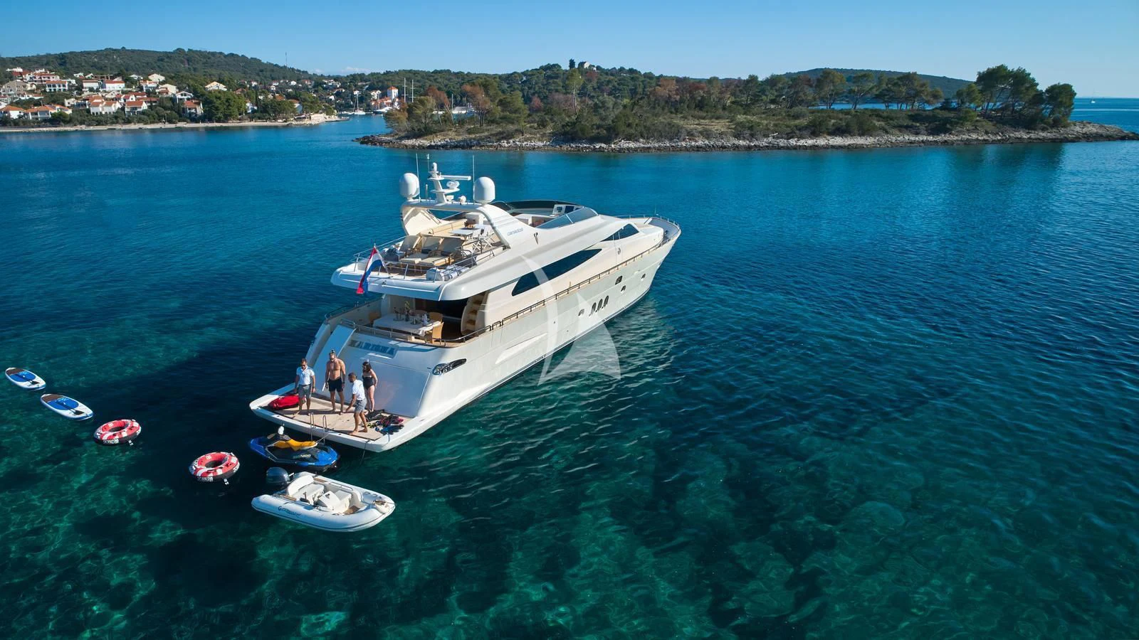 a boat on the water aboard KARISMA Yacht for Sale