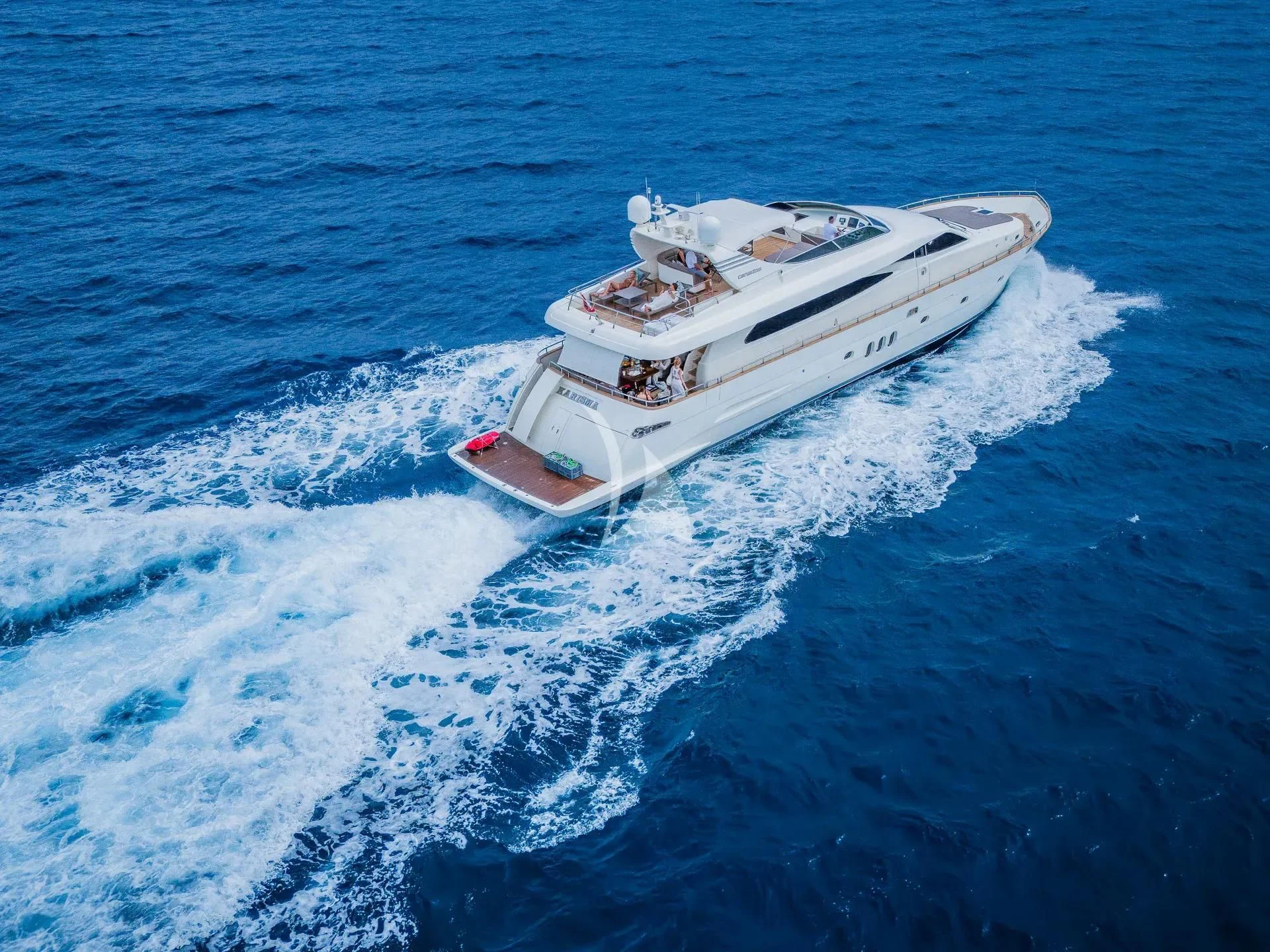 a boat on the water aboard KARISMA Yacht for Sale