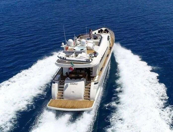 a boat on the water aboard JAUNI Yacht for Sale
