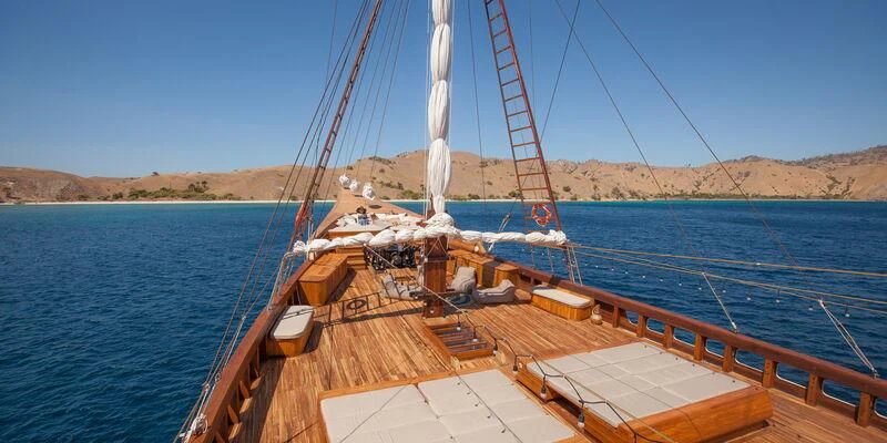a boat on the water aboard PRANA Yacht for Charter