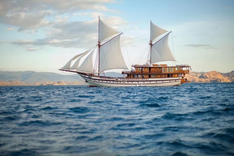 a boat in the water aboard PRANA Yacht for Charter