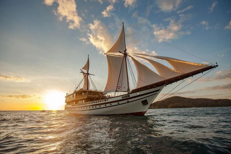 a sailboat on the water aboard PRANA Yacht for Charter