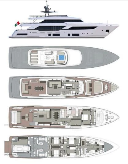diagram aboard NO SAUCE Yacht for Sale