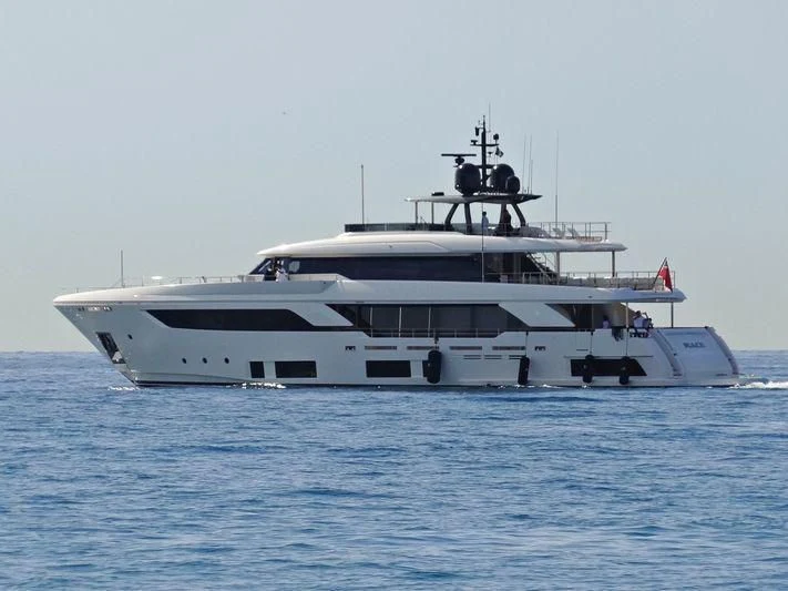 a large white yacht aboard NO SAUCE Yacht for Sale