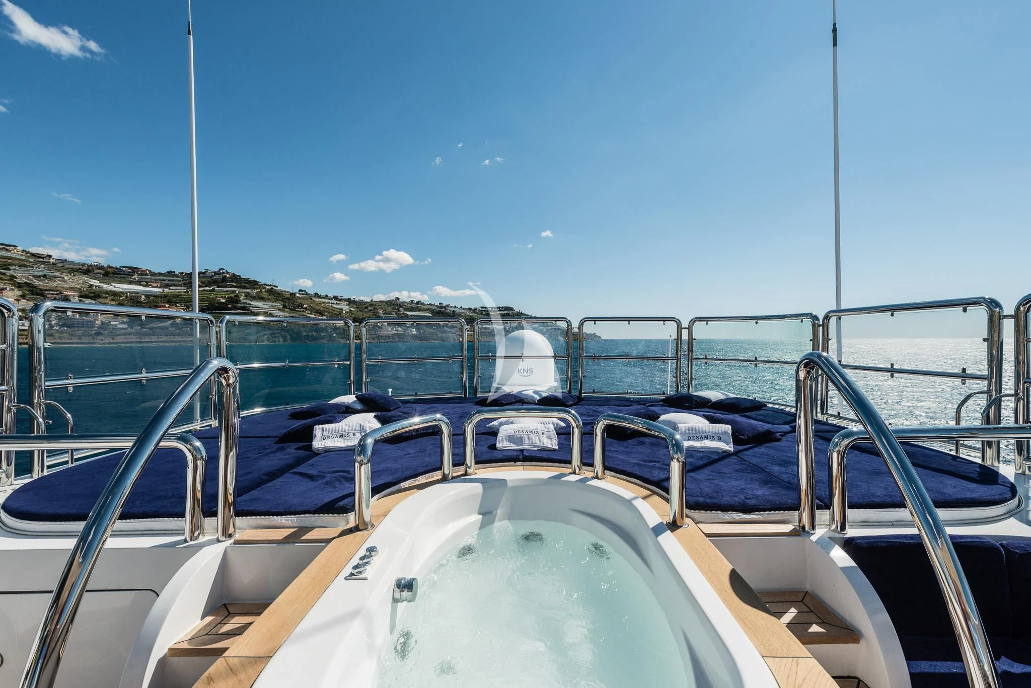 a boat on the water aboard DESAMIS B Yacht for Sale
