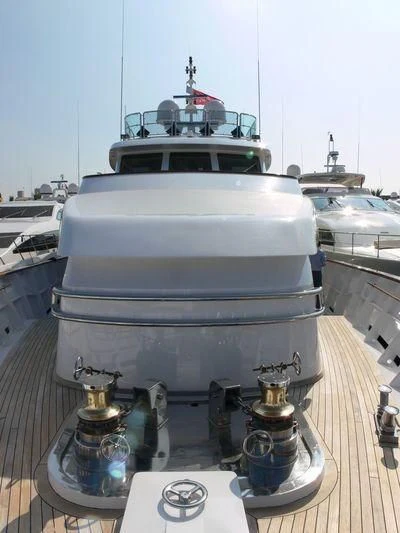 a boat on a deck aboard DESAMIS B Yacht for Sale