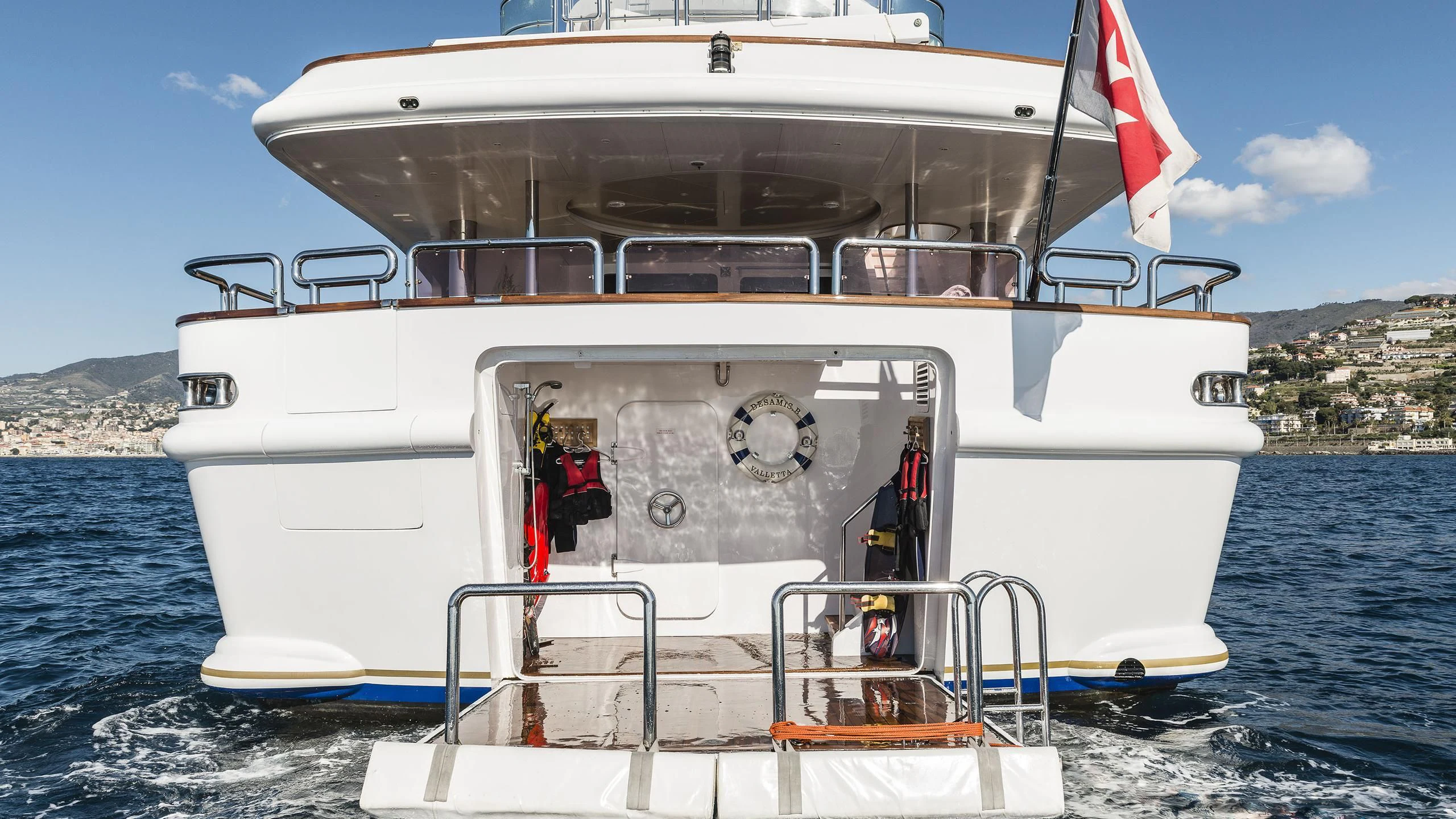 a boat on the water aboard DESAMIS B Yacht for Sale