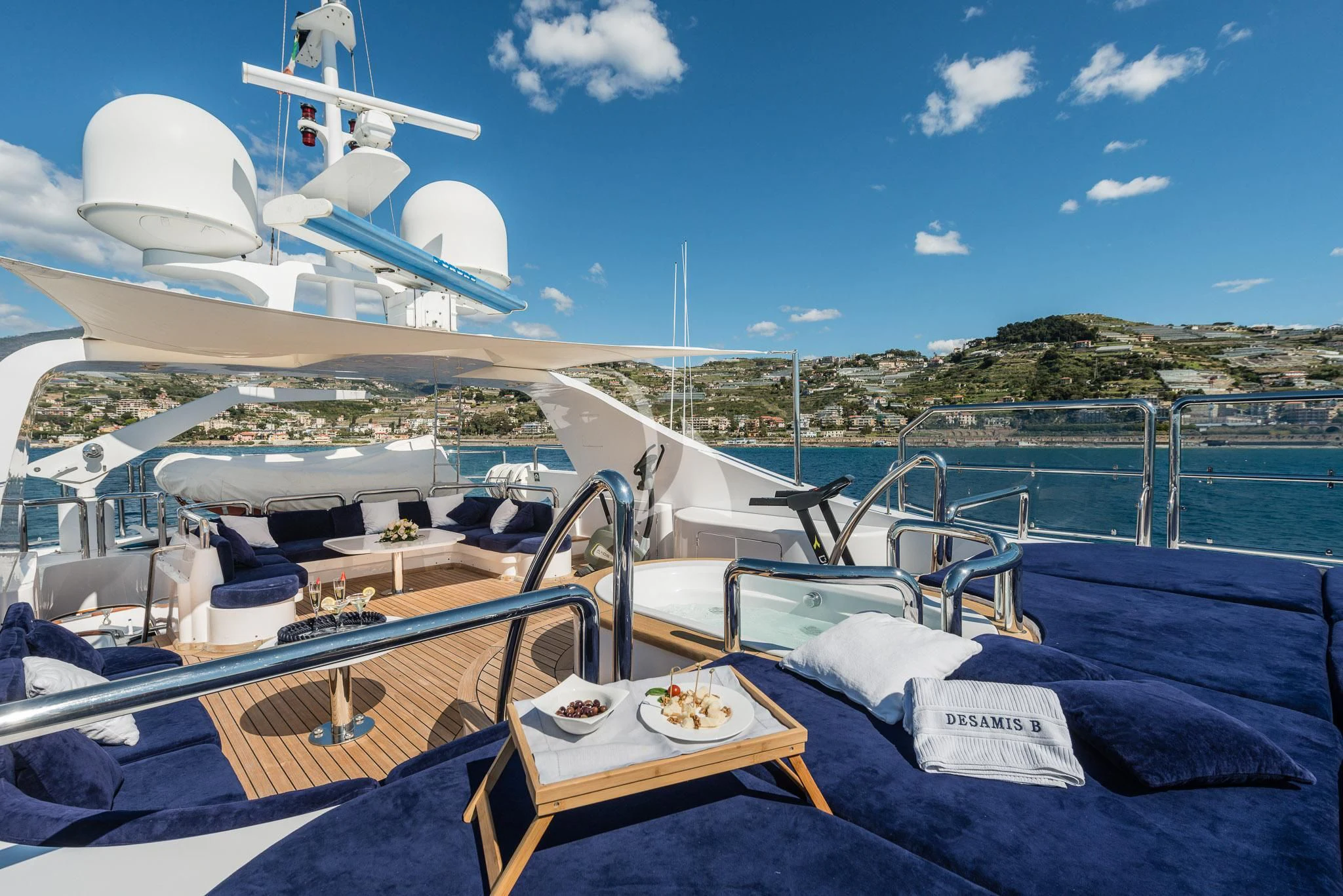a boat on the water aboard DESAMIS B Yacht for Sale