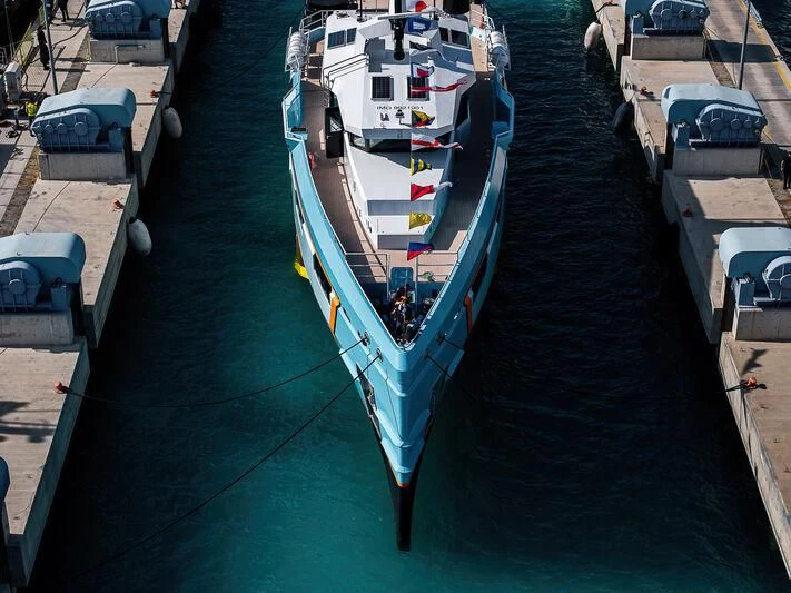 a boat in the water aboard FIVE OCEANS Yacht for Sale