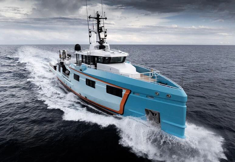 a boat on the water aboard FIVE OCEANS Yacht for Sale