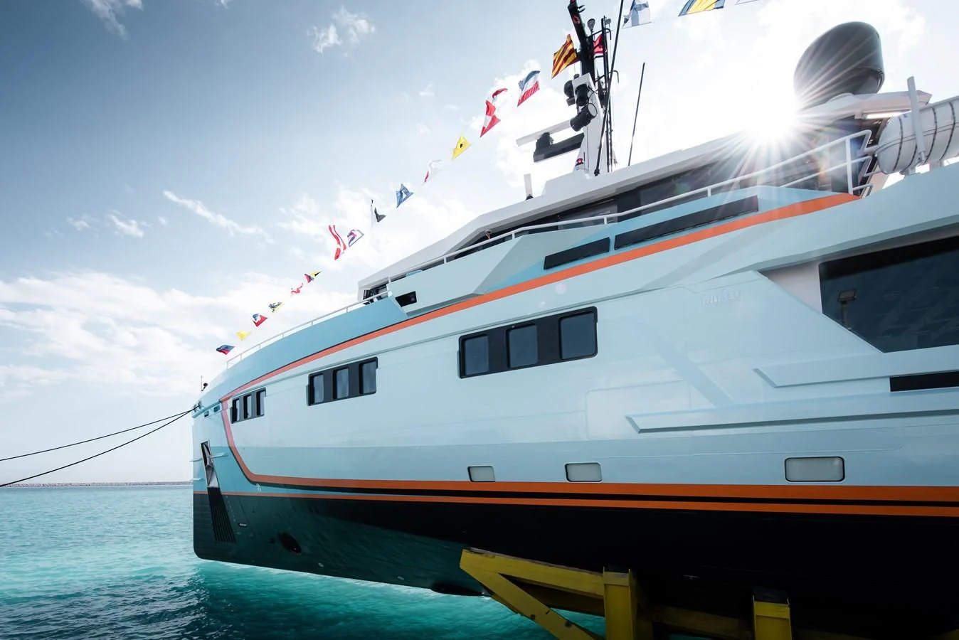 a person on a boat aboard FIVE OCEANS Yacht for Sale