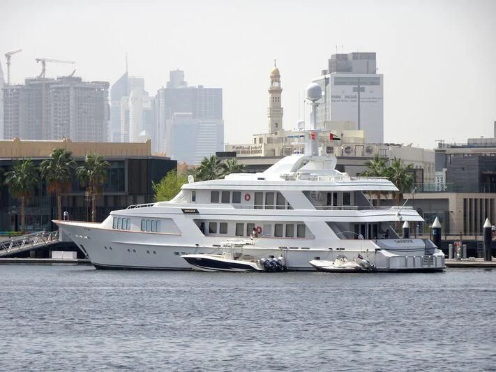 a boat on the water aboard DANADIA Yacht for Sale