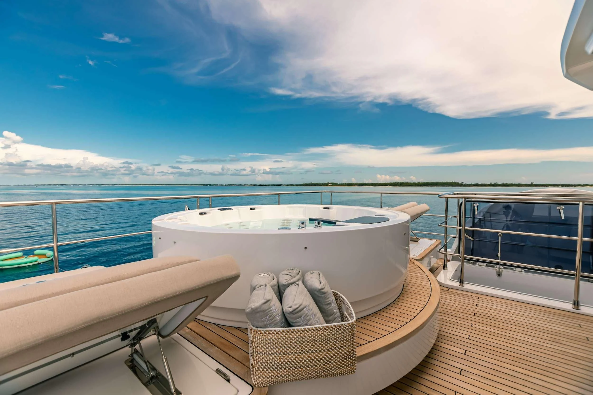 a boat on a deck aboard MAREA LA NAUTICA Yacht for Sale