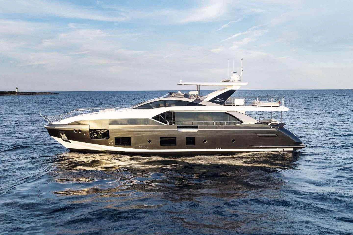 a white yacht in the water aboard MAREA LA NAUTICA Yacht for Sale