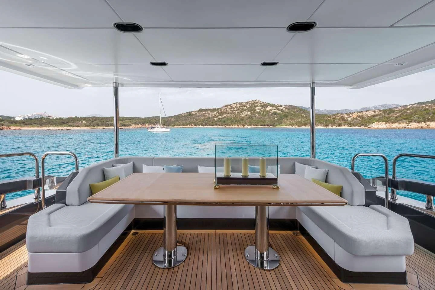 a table on a boat aboard MAREA LA NAUTICA Yacht for Sale