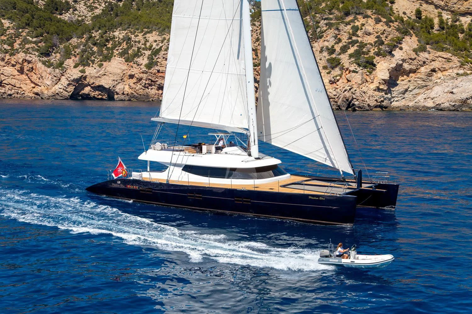 a boat on the water aboard MASHUA BLUU Yacht for Sale