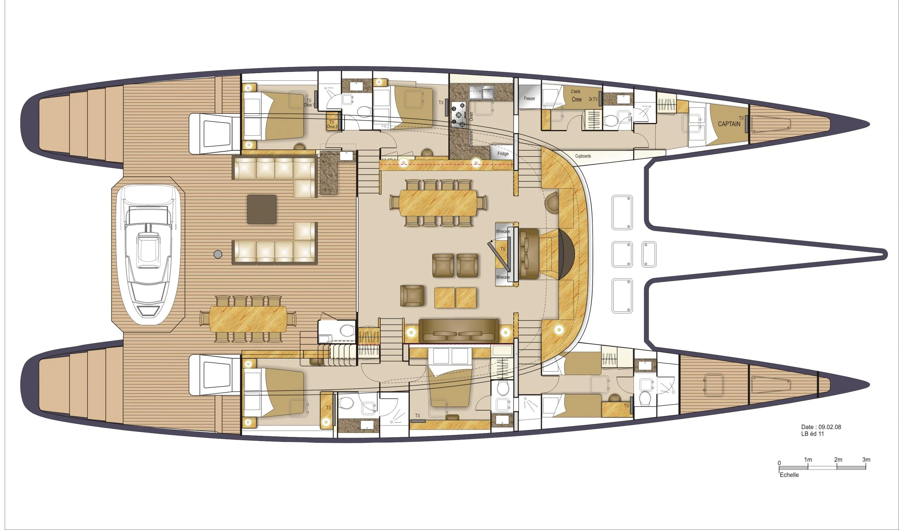 diagram, engineering drawing aboard MASHUA BLUU Yacht for Sale