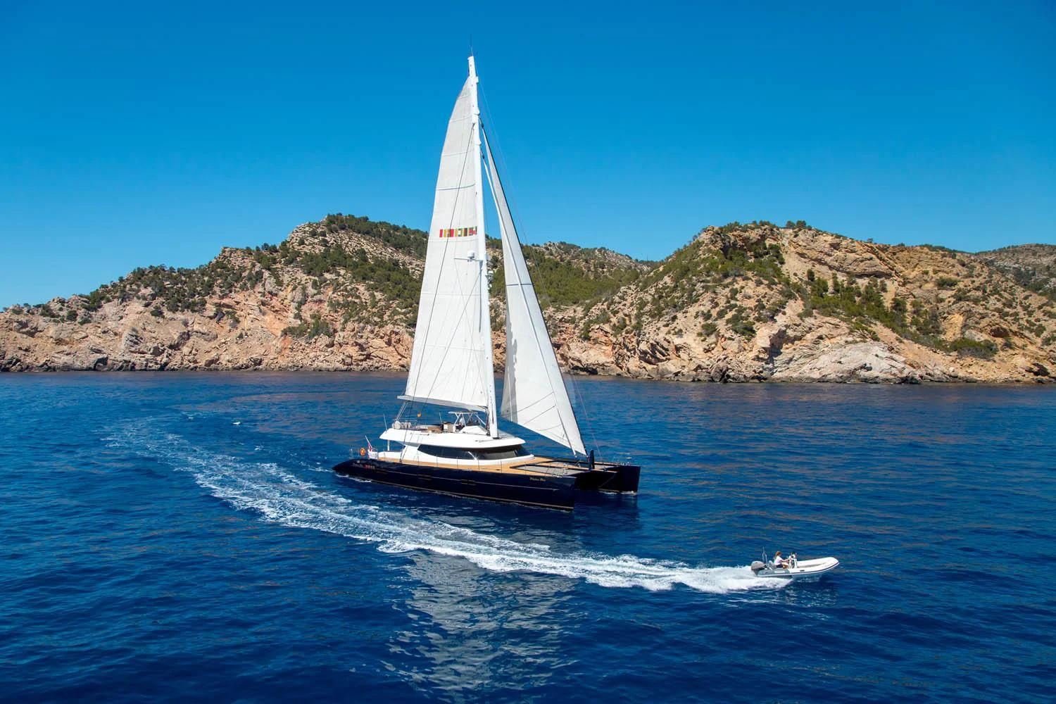 a boat on the water aboard MASHUA BLUU Yacht for Sale