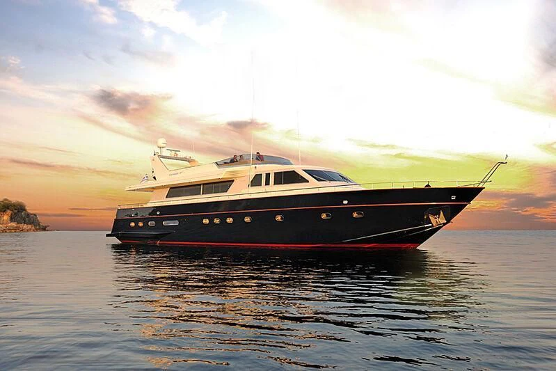 a boat on the water aboard BLU SKY Yacht for Sale