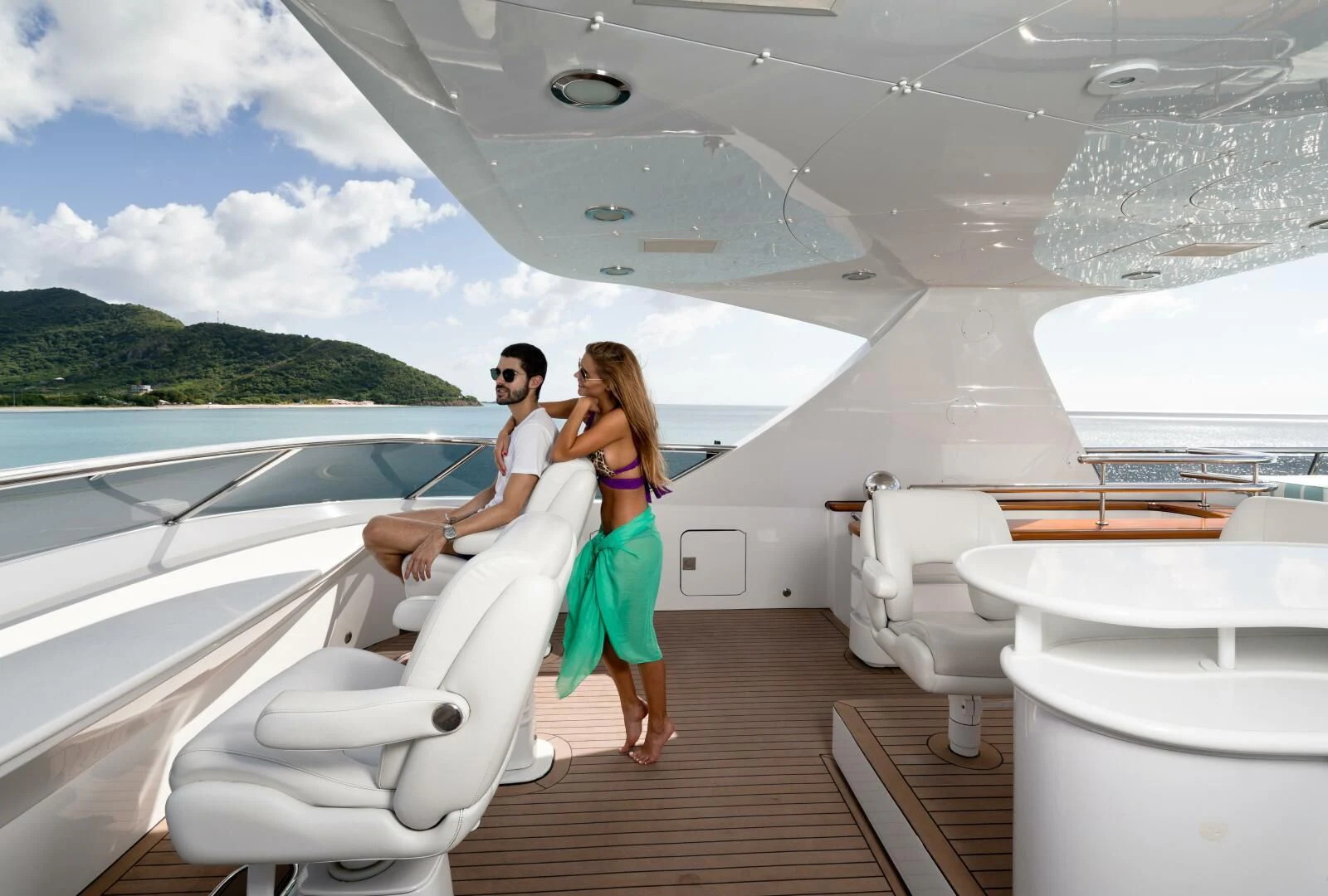 a group of people on a boat aboard TOUCH Yacht for Sale