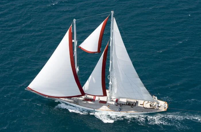 a sailboat on the water aboard ATREVIDA Yacht for Sale