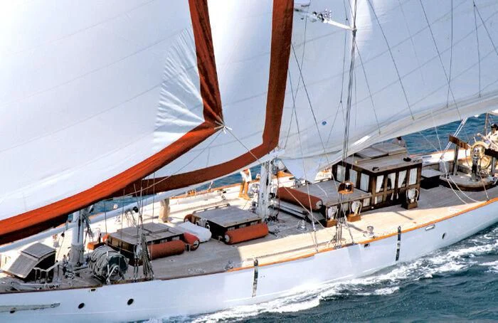 a sailboat in the water aboard ATREVIDA Yacht for Sale